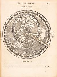 (ASTRONOMY) APIANUS, PETRUS. Cosmographia. Cologne, 1574. With 5 plates, 4 with volvelles.