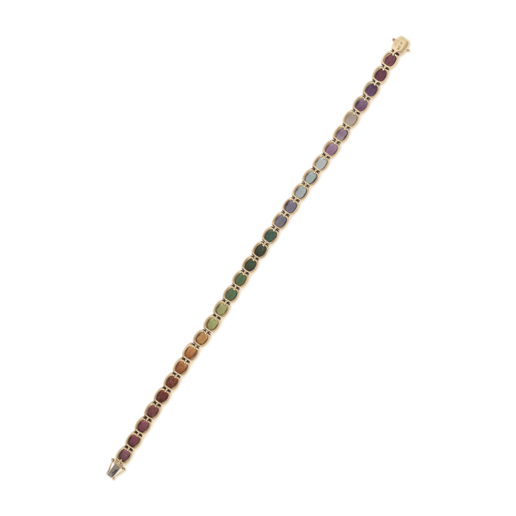 Yellow Gold and Multigem Bracelet