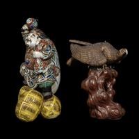 Two Japanese Kutani Porcelain Figures