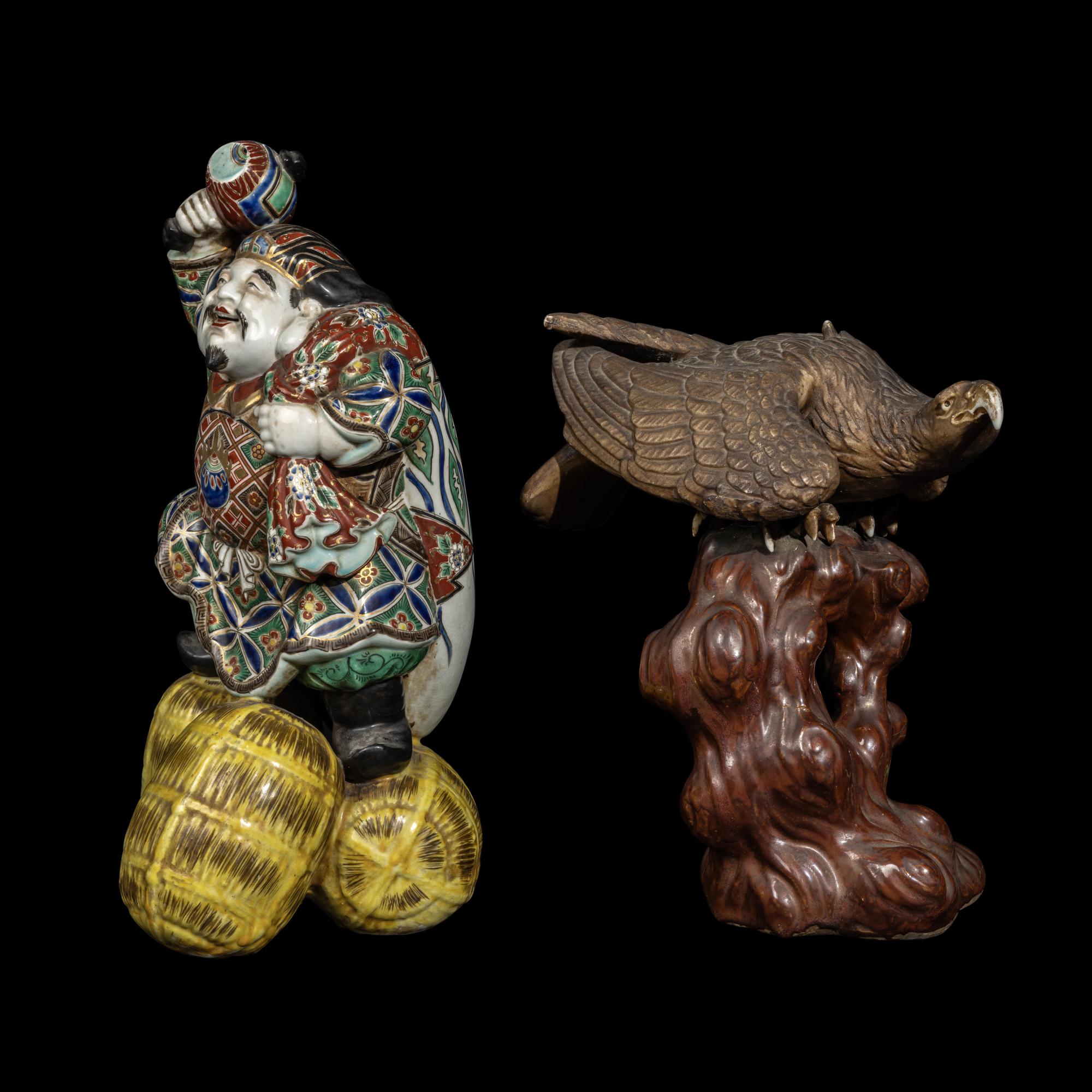 Two Japanese Kutani Porcelain Figures