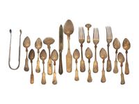 A Group of American Coin Silver Flatware Articles