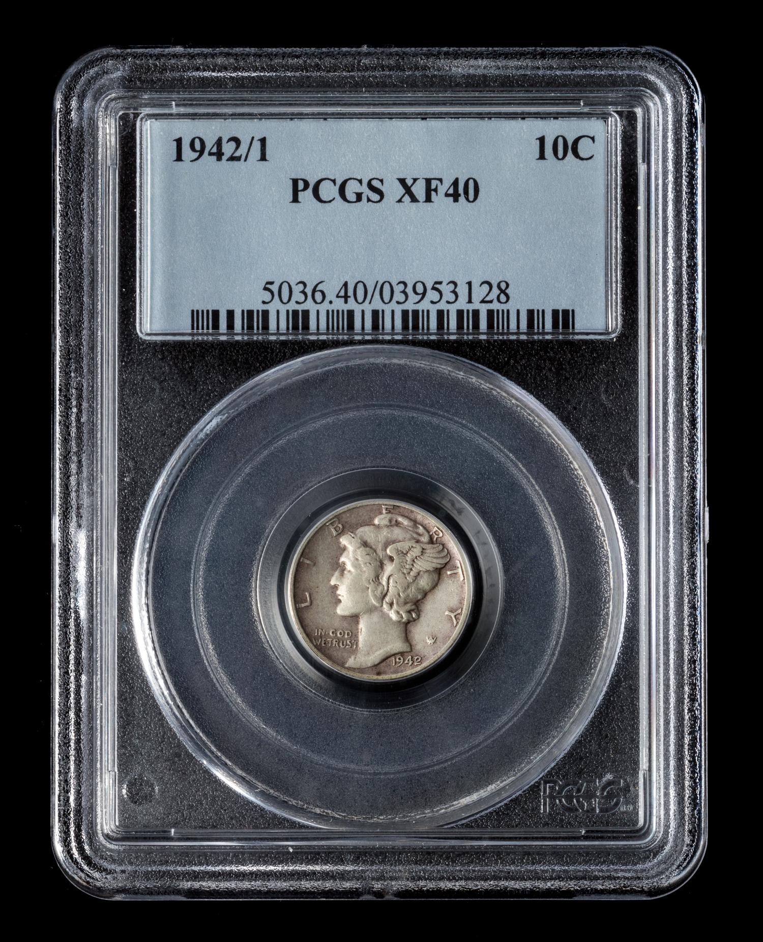 A United States 1942/1 Mercury 10c Coin