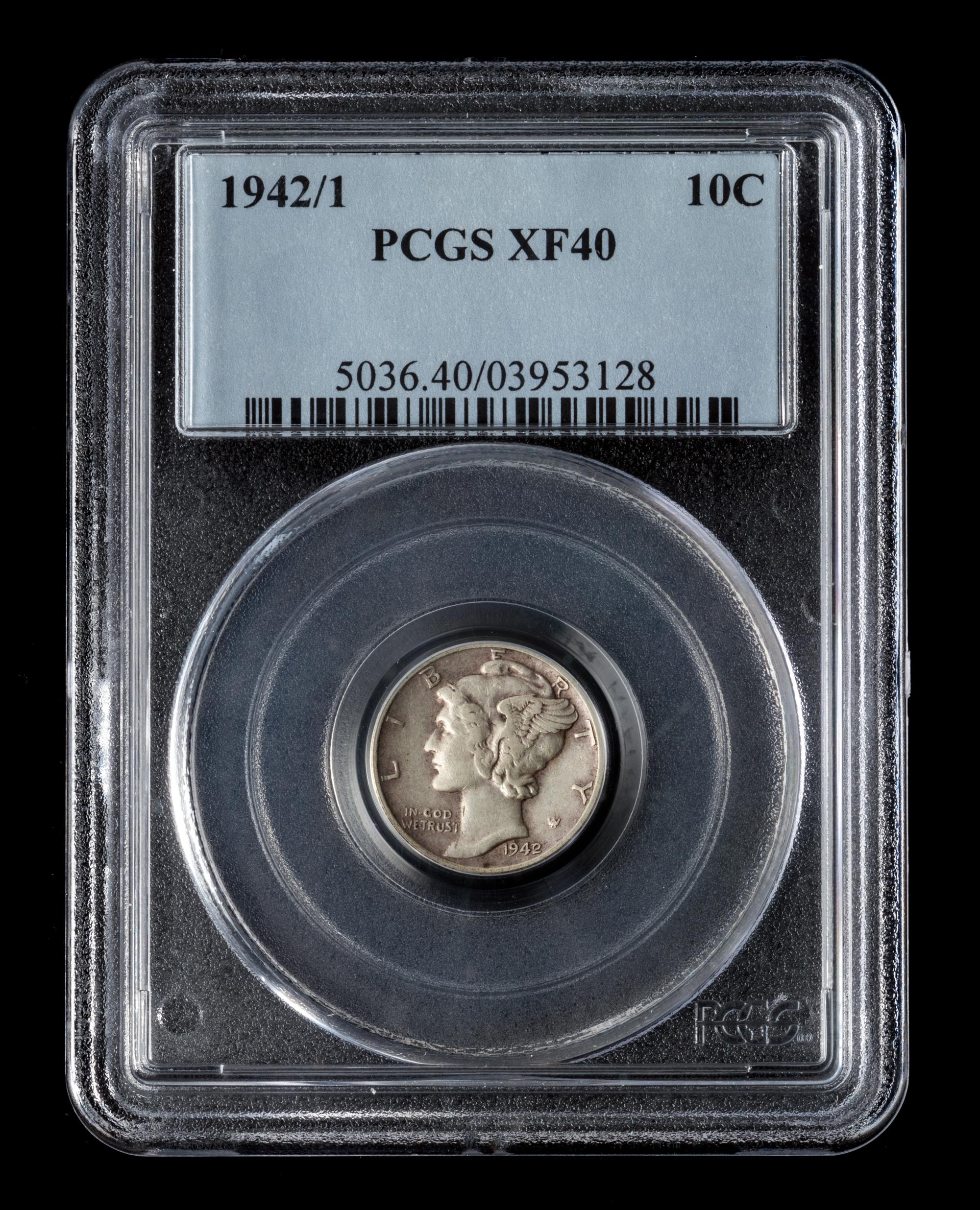 A United States 1942/1 Mercury 10c Coin
