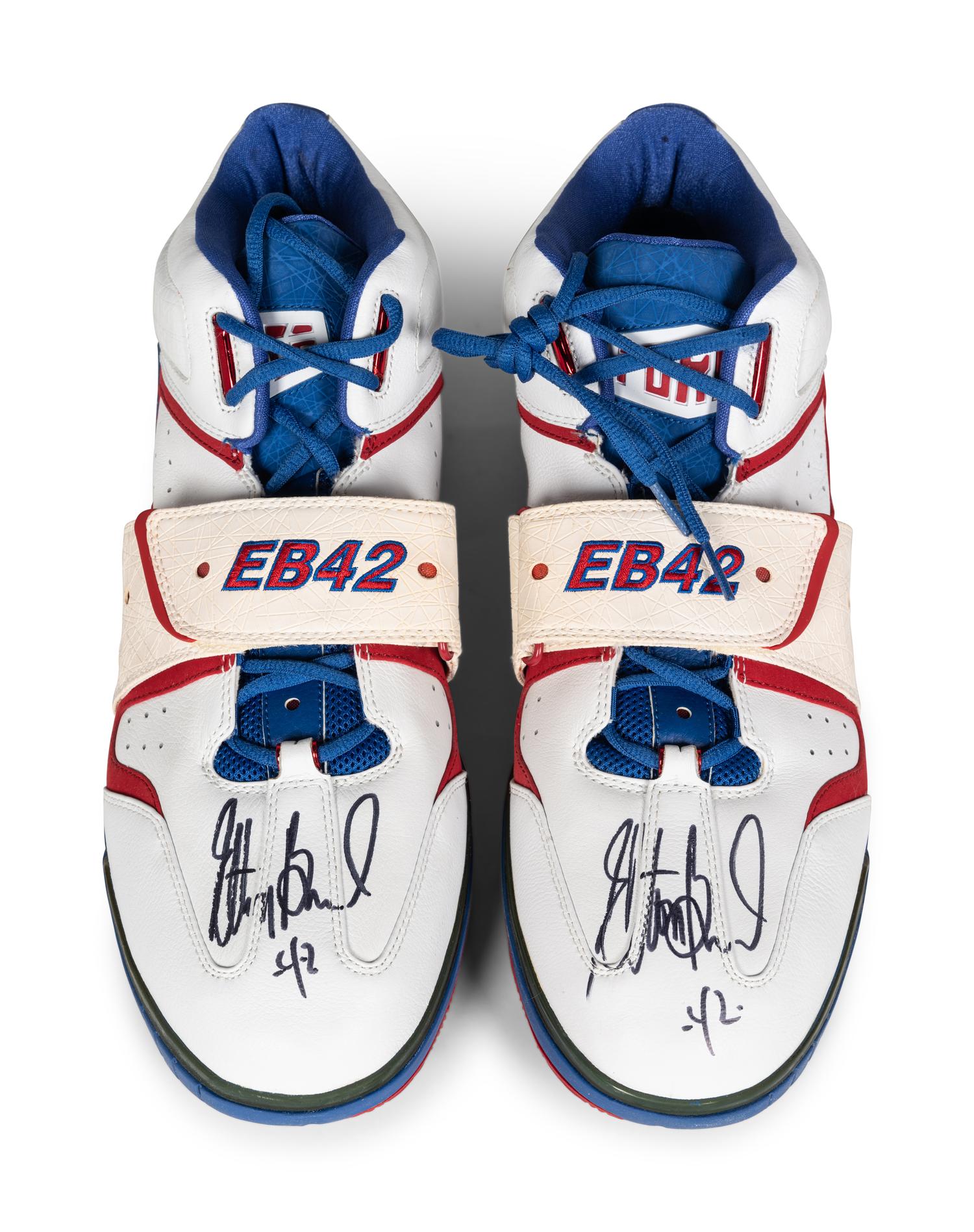 A Pair of Elton Brand Game Issued Signed Autograph Nike Air Force Basketball Shoes Gifted Directly From Brand (EB42 Personal Edition),