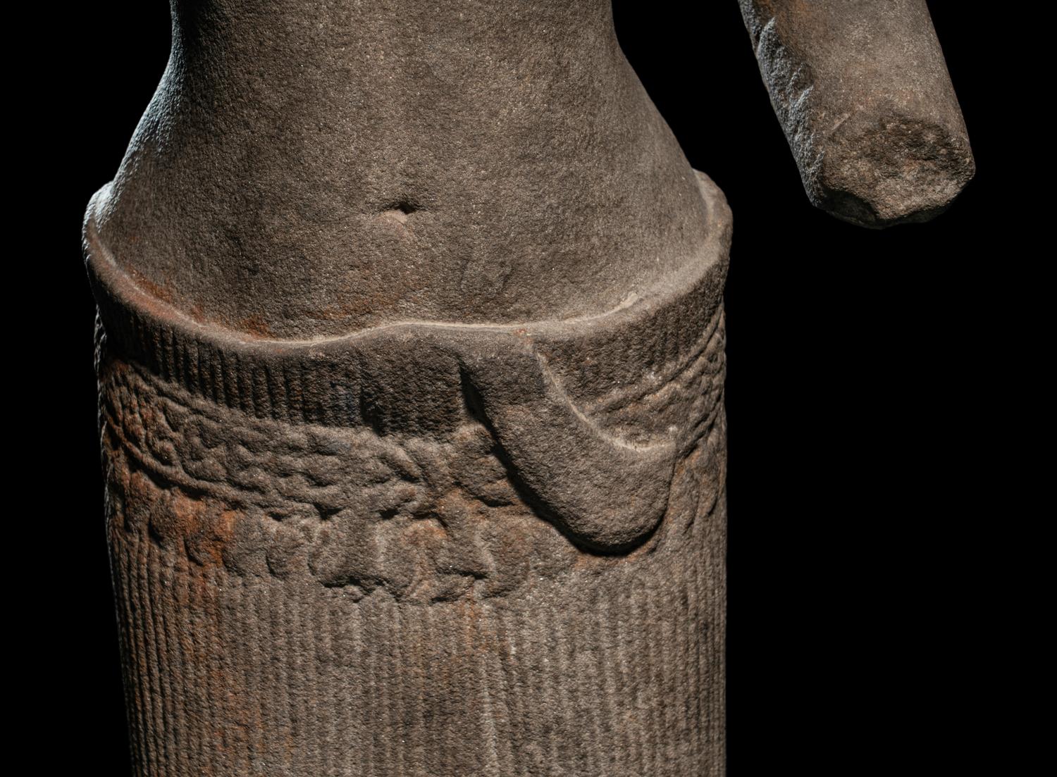 A Khmer Greystone Torso of a Woman