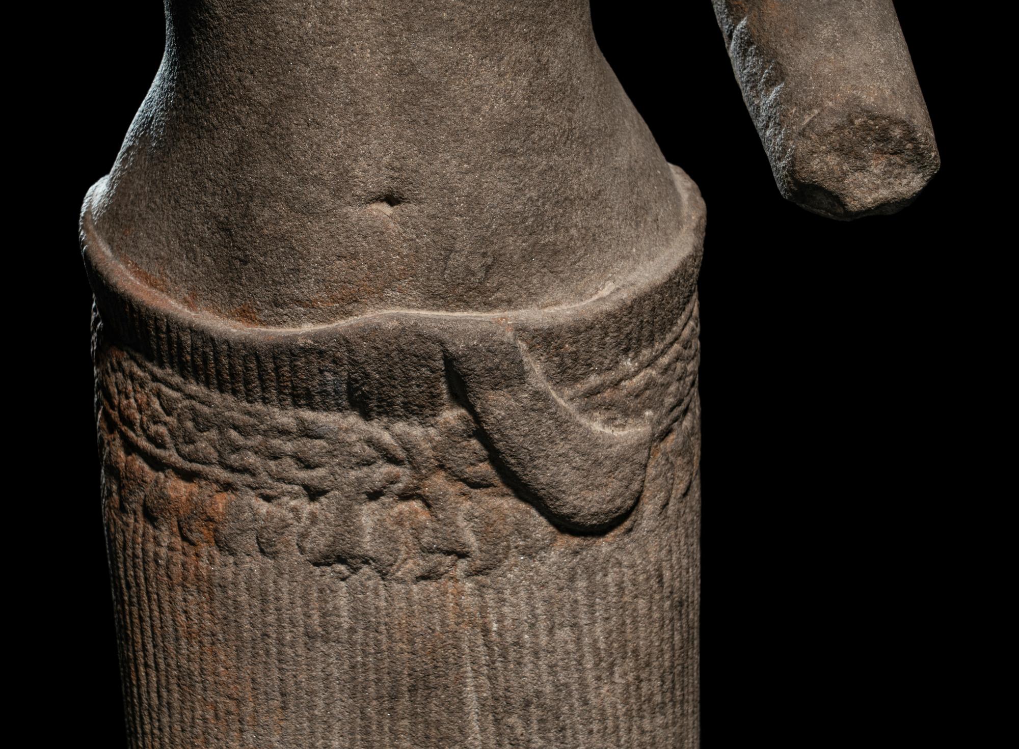 A Khmer Greystone Torso of a Woman