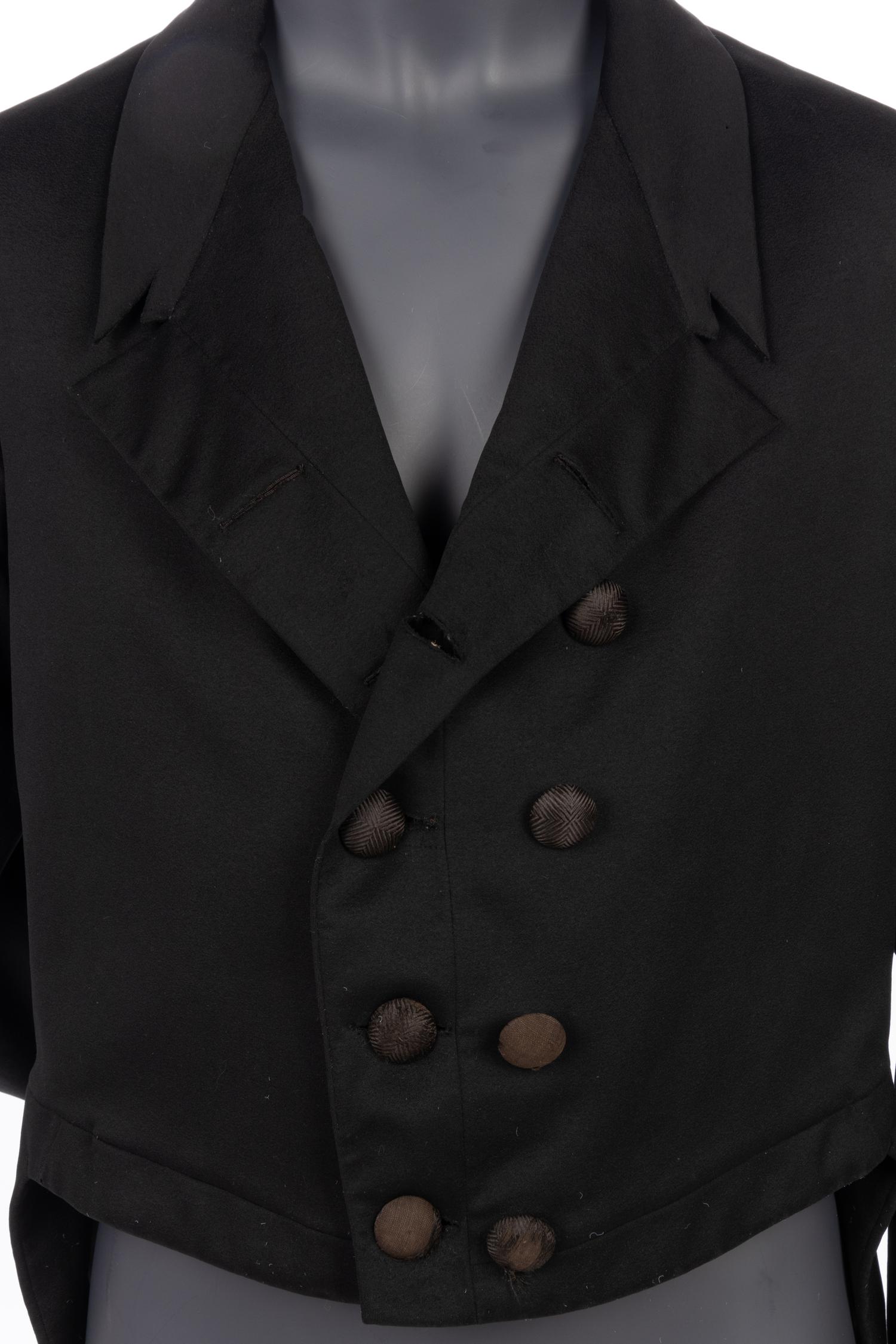 Men's Rare 19th Century Wool Jacket with Tails, 1840s