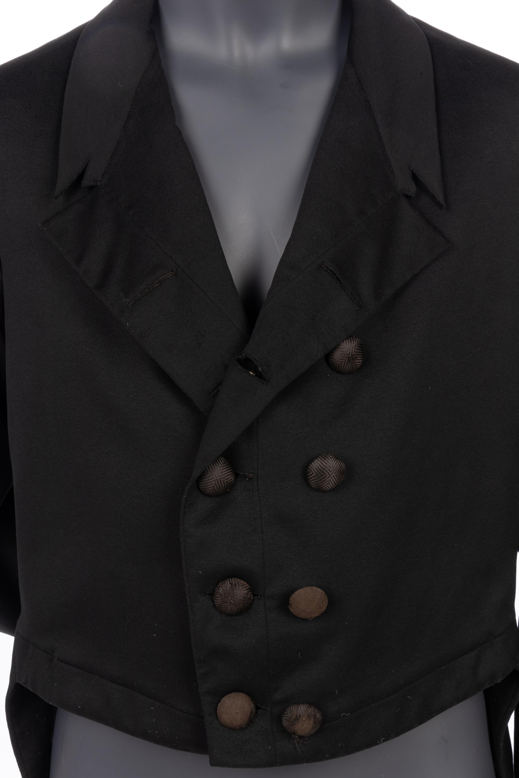Men's Rare 19th Century Wool Jacket with Tails, 1840s