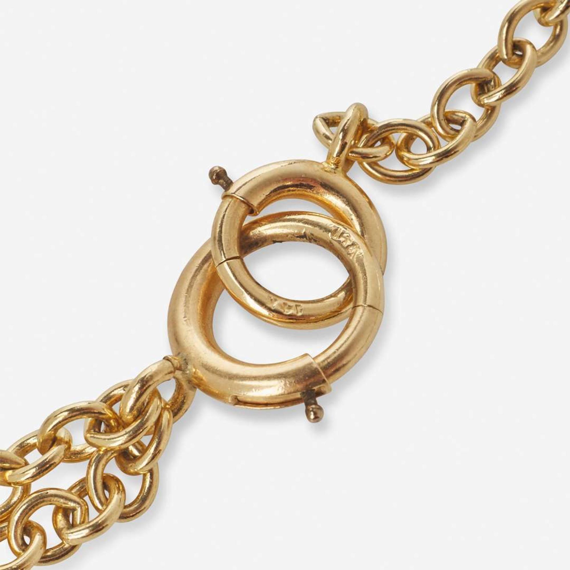 A 14K Yellow Gold and Gemstone Necklace