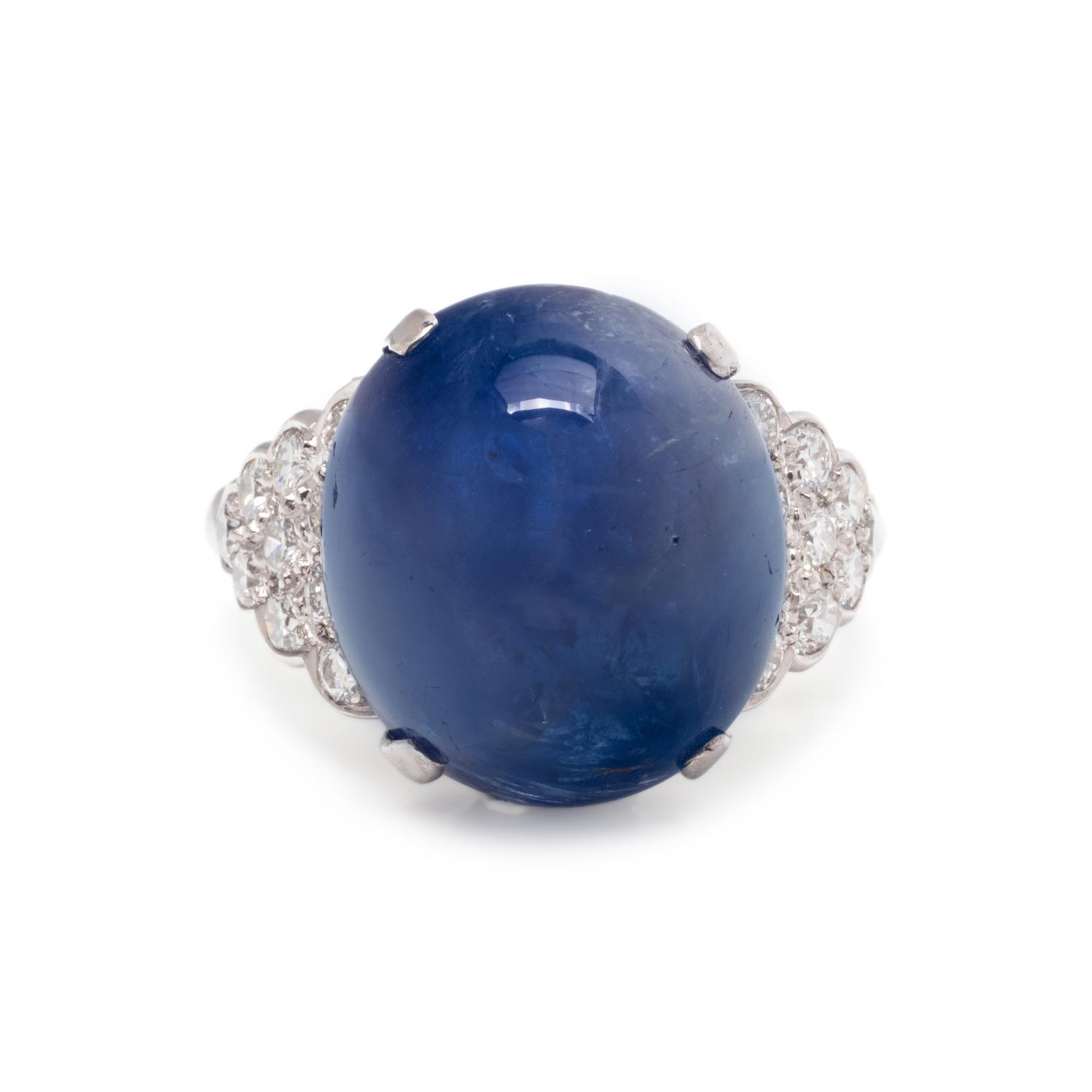 BURMESE SAPPHIRE AND DIAMOND RING