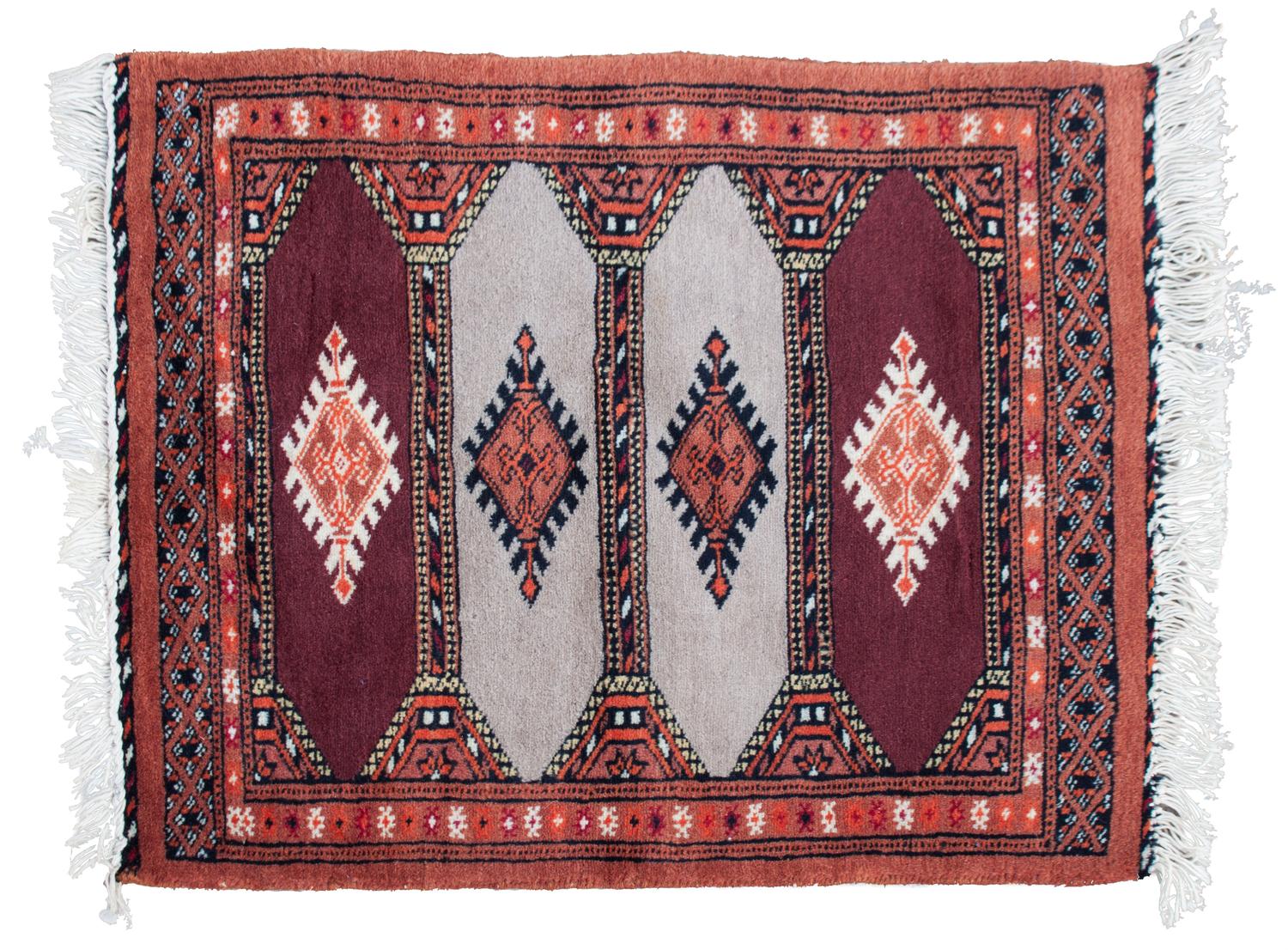 Two Wool Prayer Rugs Largest 2 feet x 1 foot 7 inches.