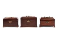 A Group of Three George III Mahogany Table Caskets