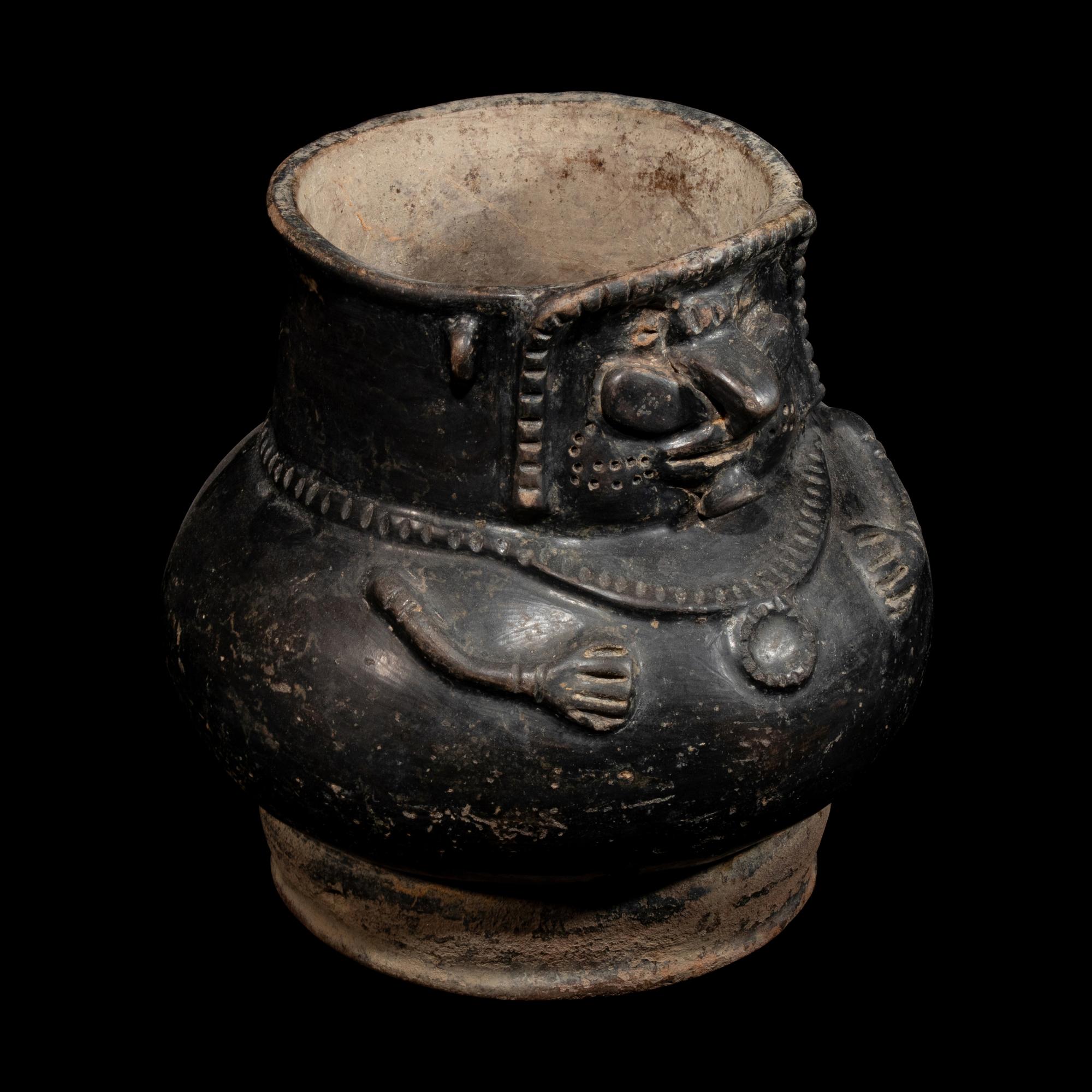 A Tairona Blackware Effigy Vessel