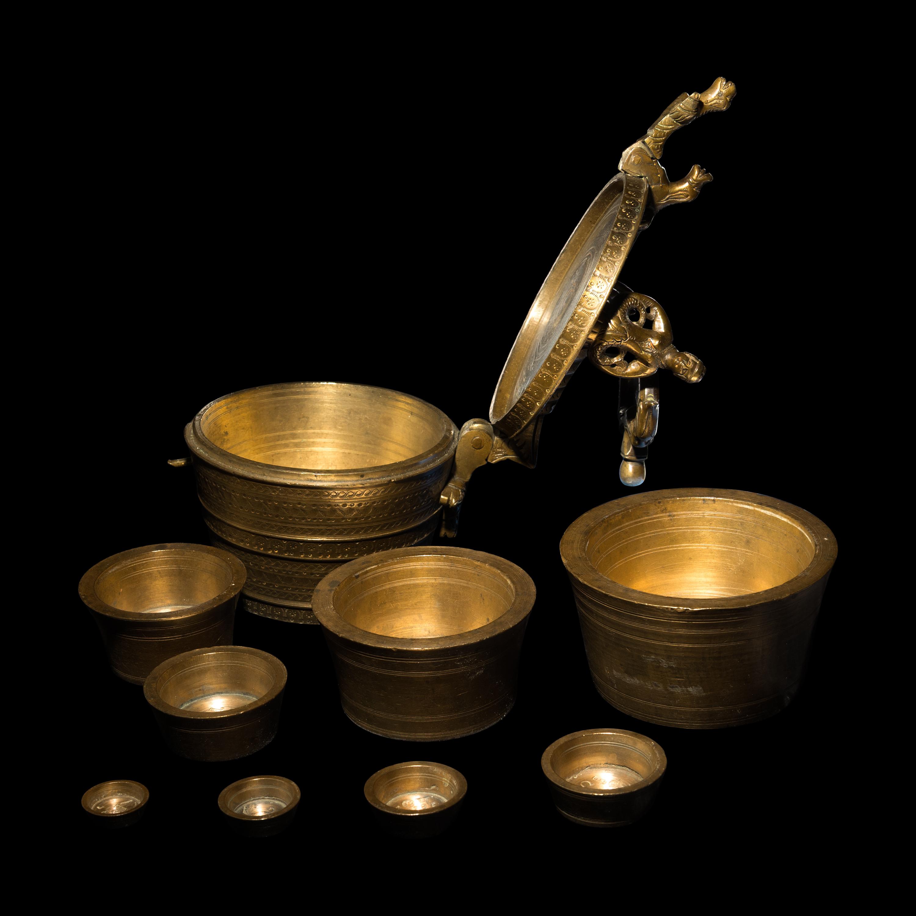 A Nuremberg Brass Insert Weight Set