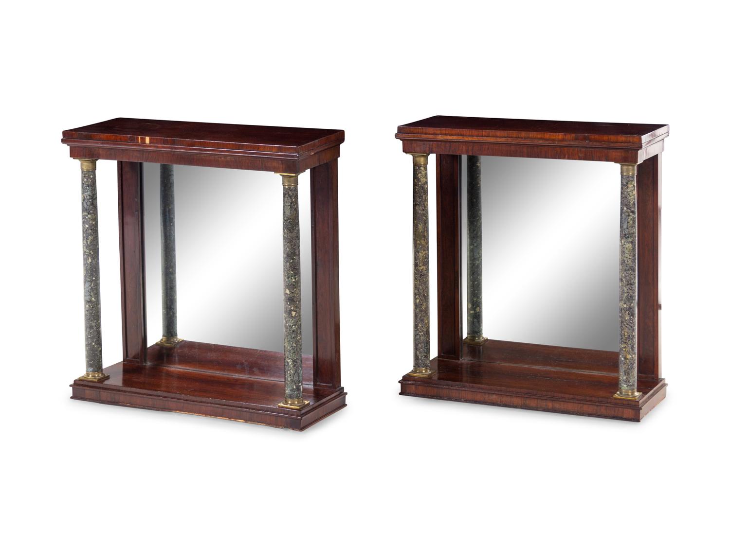 A Pair of Russian Rosewood Pier Tables
