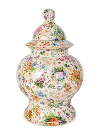 A Steven Maas Transfer-Decorated Ceramic Covered Urn