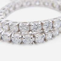 A Diamond and 18K White Gold Line Bracelet