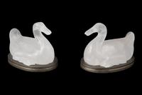 A Pair of Chinese Carved Rock Crystal Ducks