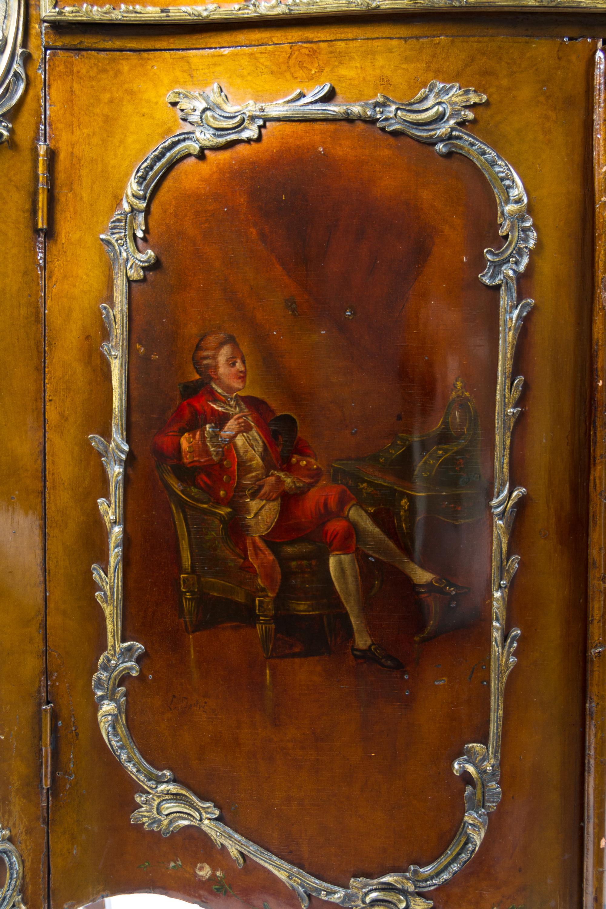 A Louis XV Style Gilt Bronze Mounted Vernis Martin Cabinet Height 69 x width 36 x depth 17 1/2 inches. — EARLY 20TH CENTURY
