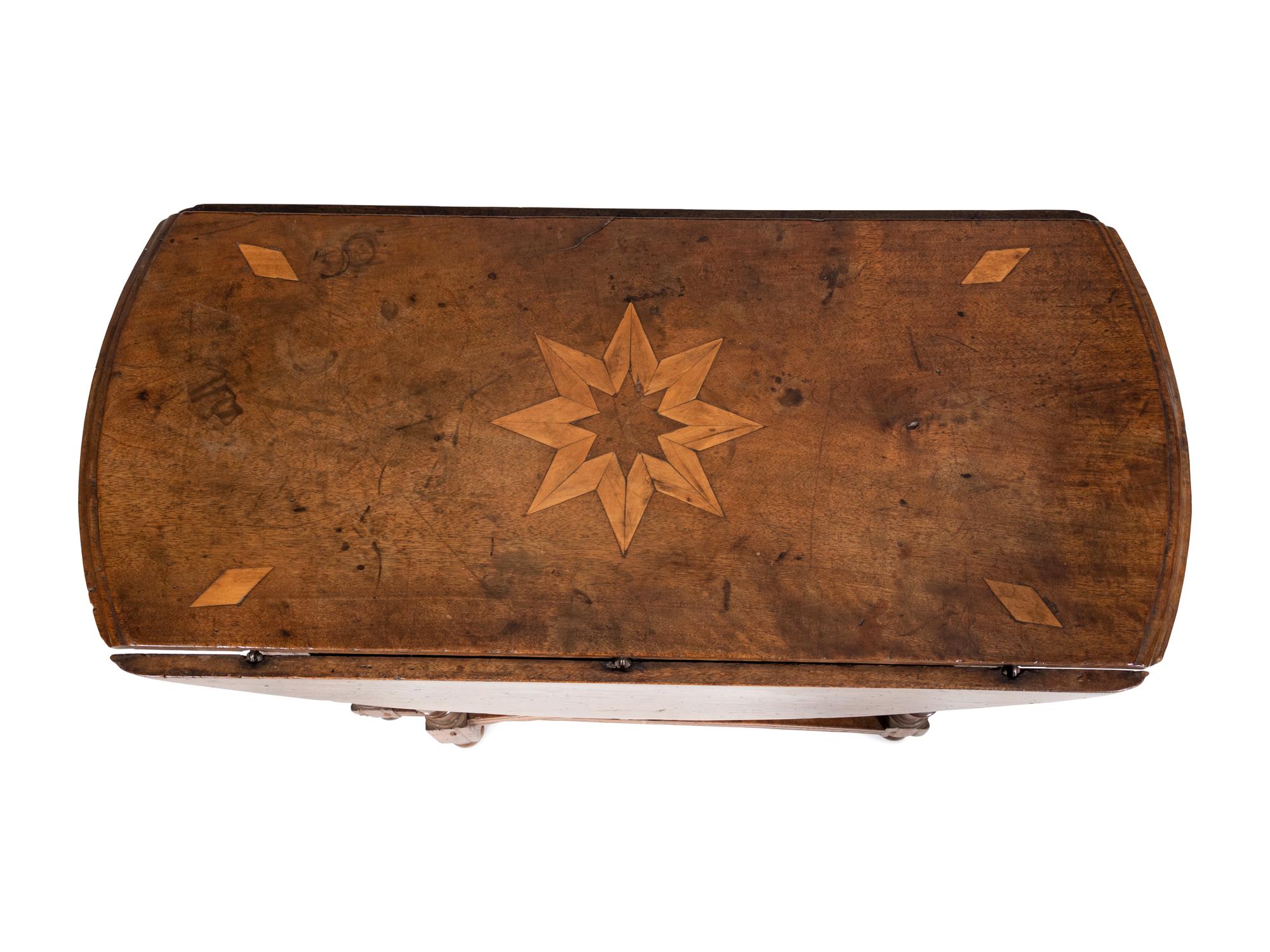 A Marquetry Inlaid Drop Leaf Table