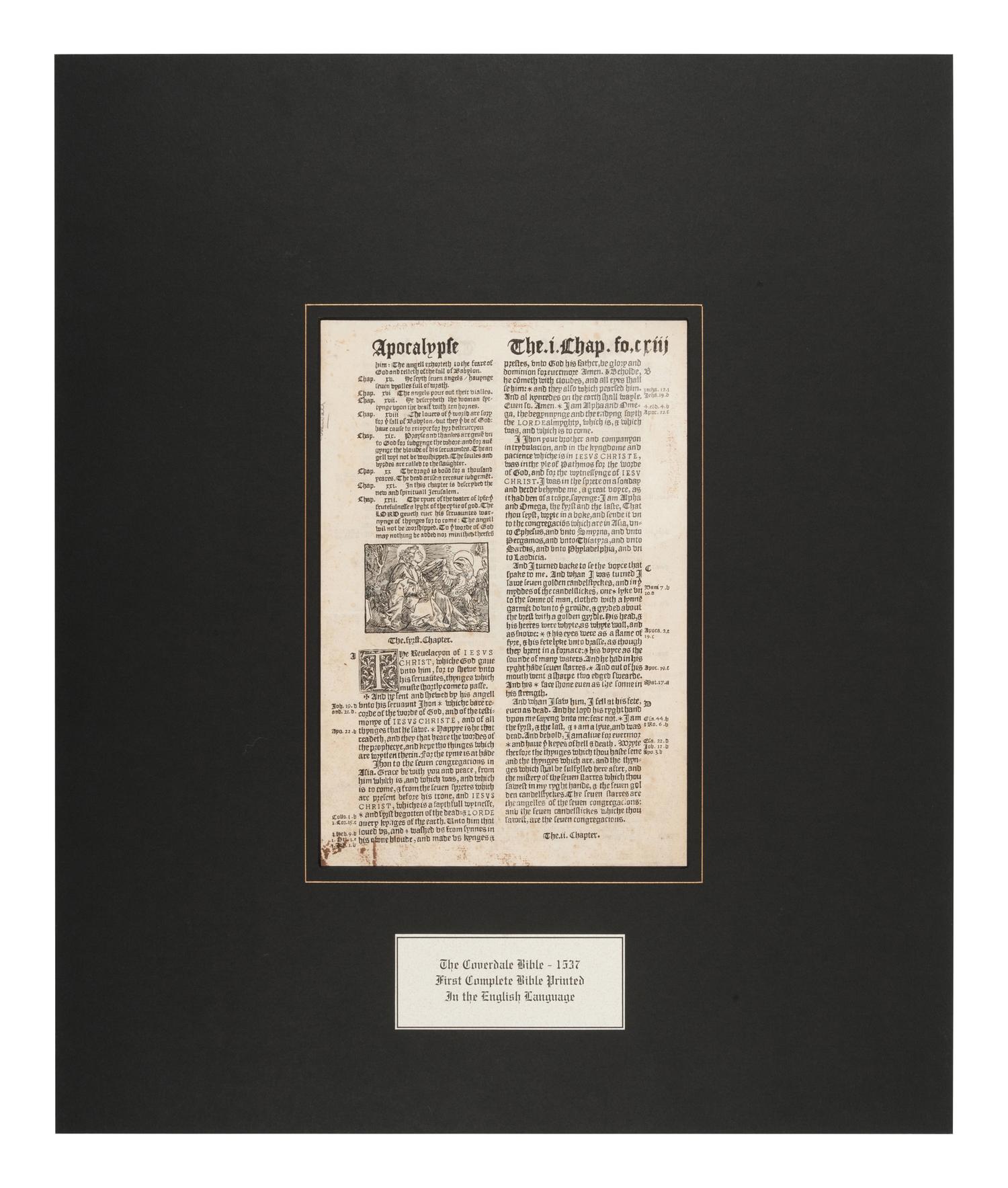 [BIBLE LEAVES - ENGLISH - 16TH CENTURY]. A group of 9 Bible leaves in English, comprising: