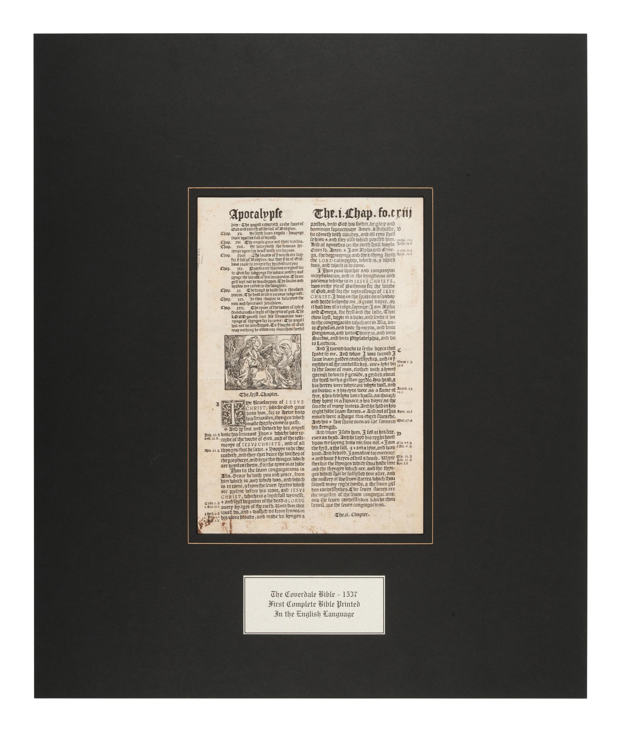 [BIBLE LEAVES - ENGLISH - 16TH CENTURY]. A group of 9 Bible leaves in English, comprising: