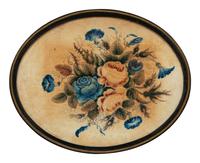 A Pair of Victorian Painted Velvet Floral Still Lifes