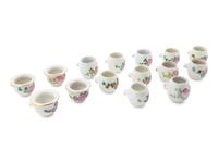 Fifteen Chinese Famille Rose Porcelain Bird Feeders