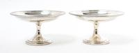 A Pair of American Silver Compotes, Gorham Mfg. Co., Providence, RI, the bowls with a gadroon rim, centered by an engraved script monog