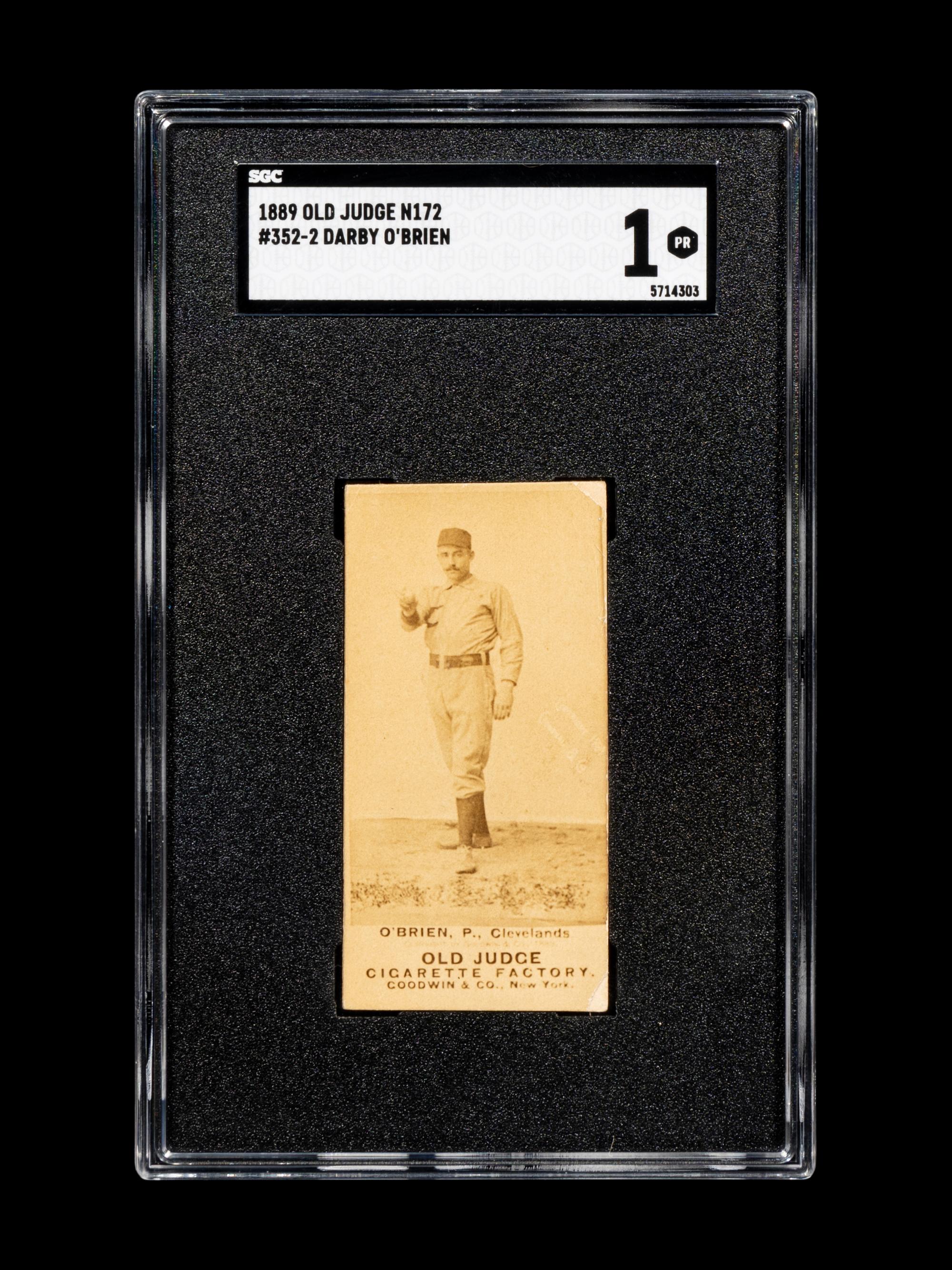 An 1889 Old Judge N172 Darby O'Brien Baseball Card (SGC 1) POP 1 in SGC