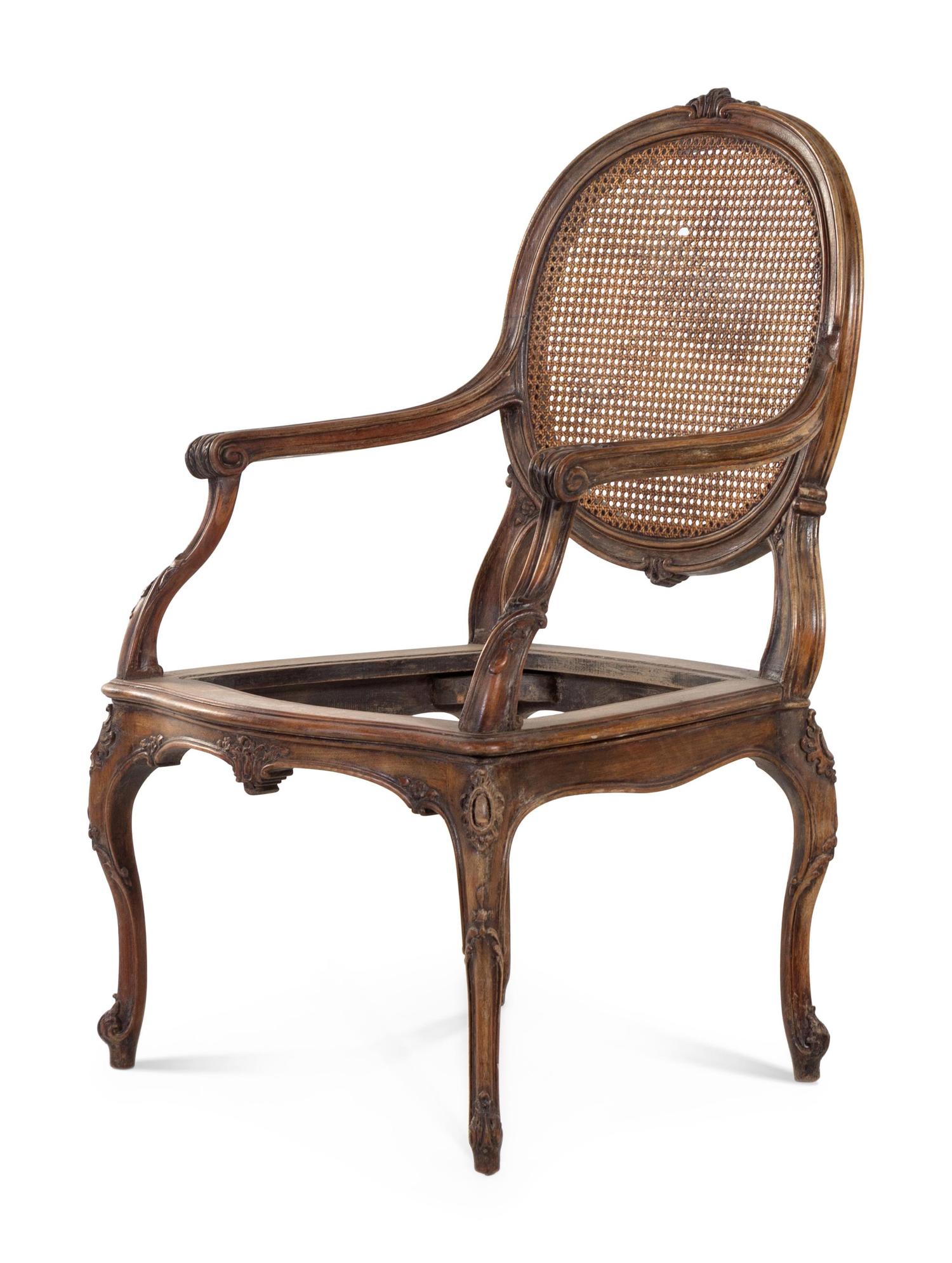 A Louis XV Carved Fauteuil