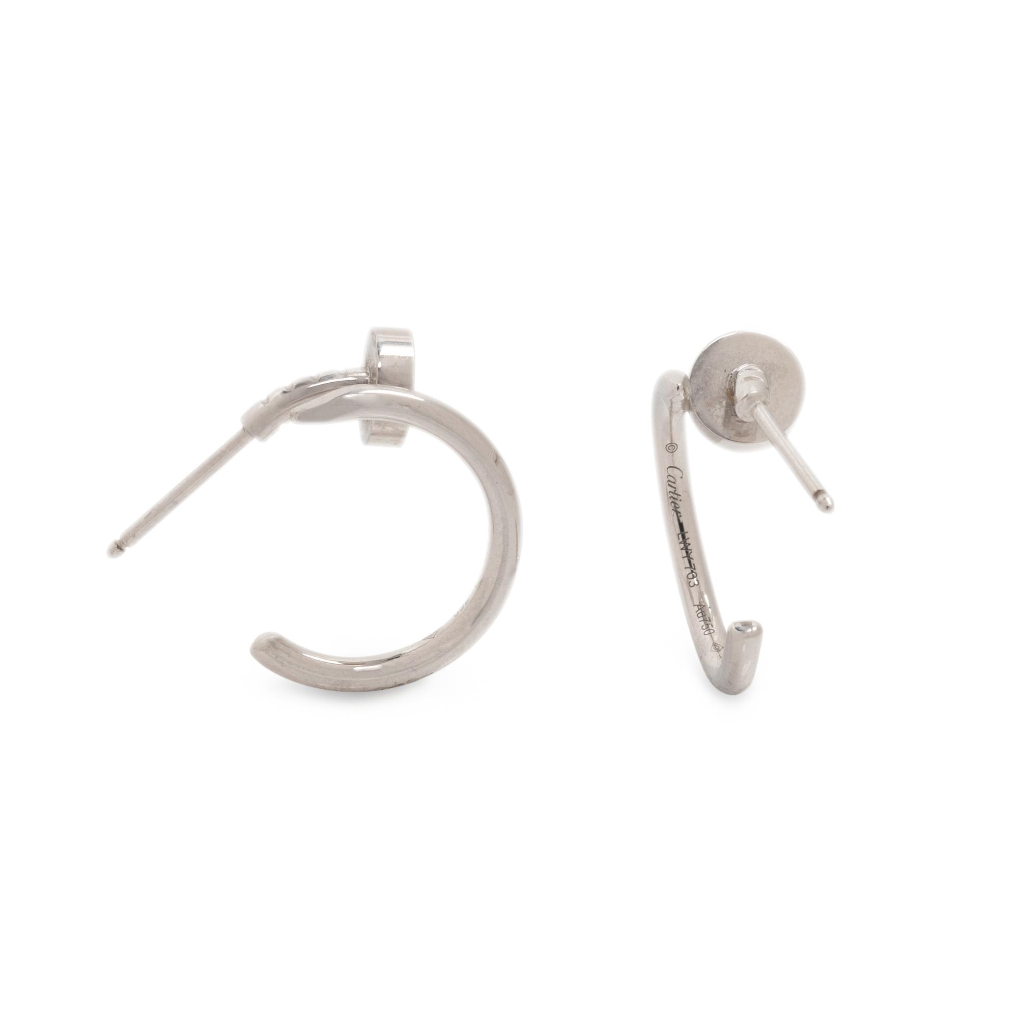 CARTIER, WHITE GOLD 'JUSTE UN CLOU' EARRINGS