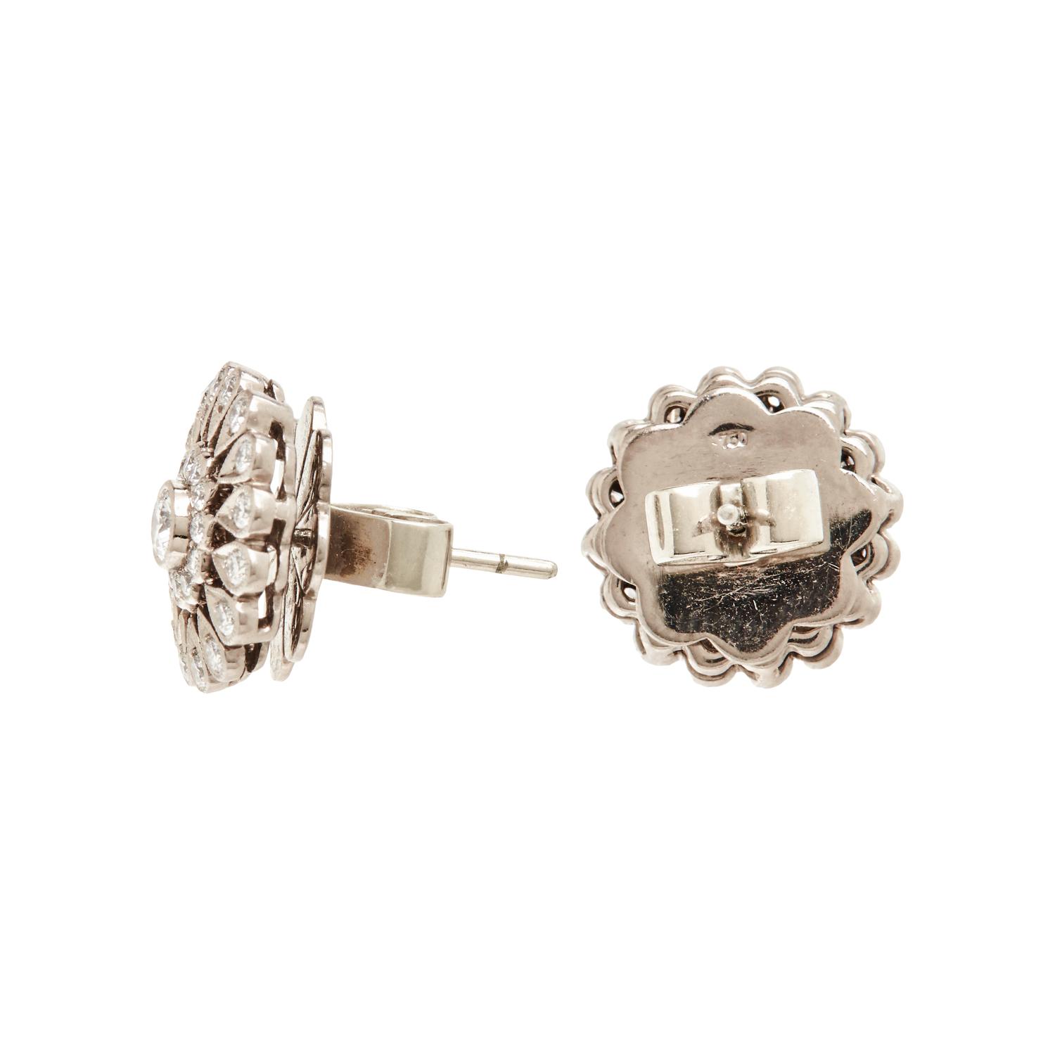 KWIAT, WHITE GOLD AND DIAMOND EARRINGS