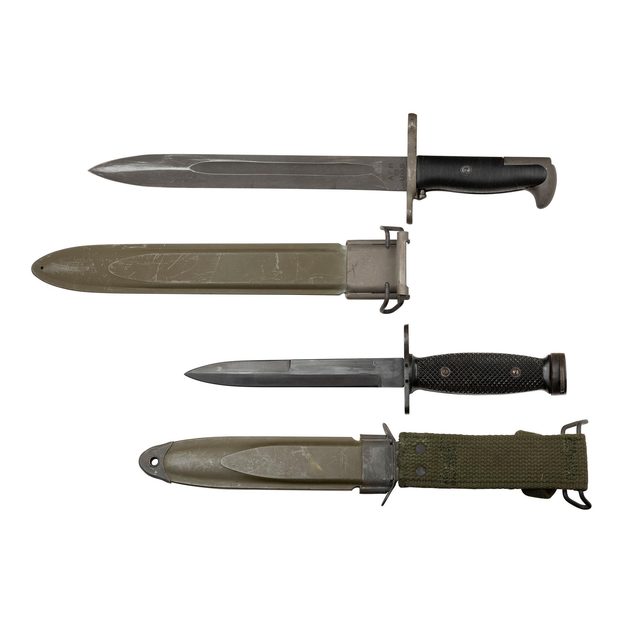Lot of 4 Bayonets Including: M4 Bayonet, Garand Bayonet, Krag Bayonet, VZ-24 Bayonet