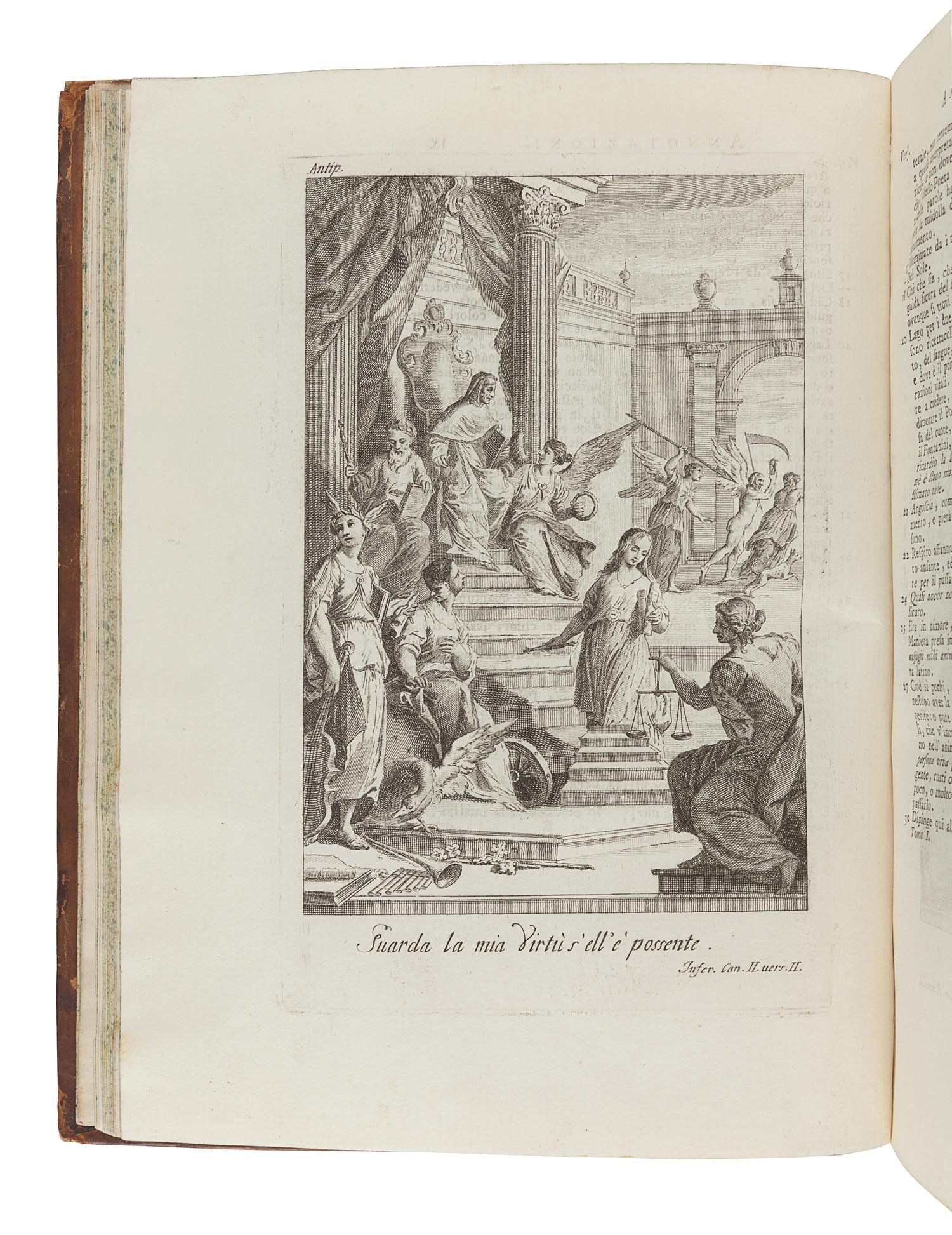 DANTE ALIGHIERI (1265-1321). [ Opere ] . La Divina Commedia... con varie annotazioni, e copiosi rami adornata ( Prose, e Rime Liriche Edite, ed Inedite ) Venice: Antonio Zatta, 1757-1758.