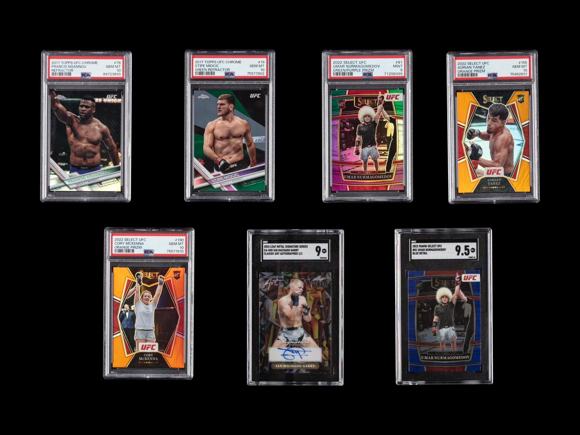 A Collection of UFC MMA Graded Trading Cards