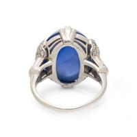 STAR SAPPHIRE AND DIAMOND RING