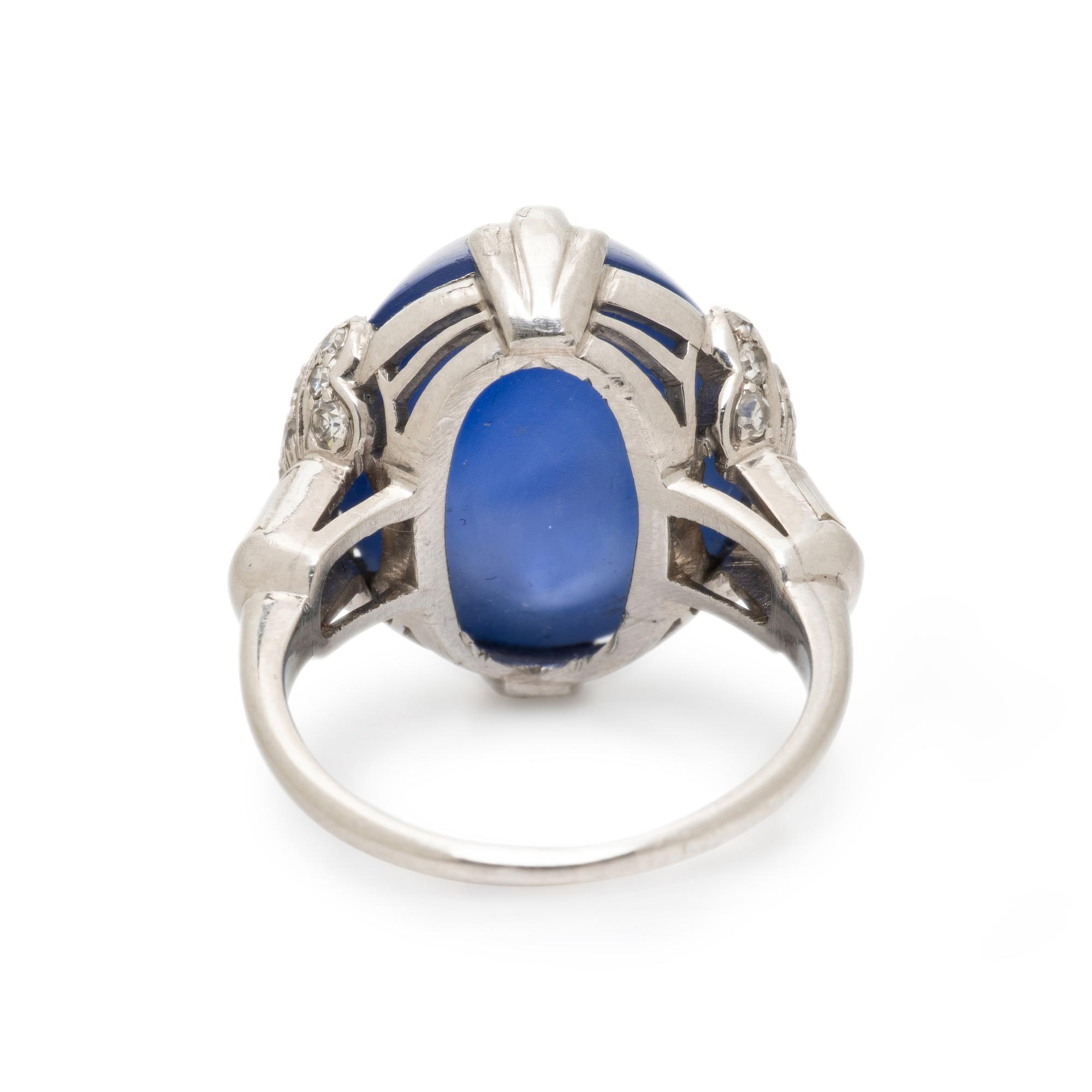 STAR SAPPHIRE AND DIAMOND RING