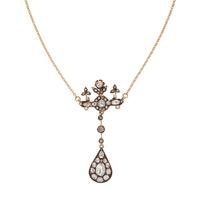 ROSE CUT DIAMOND PENDANT NECKLACE