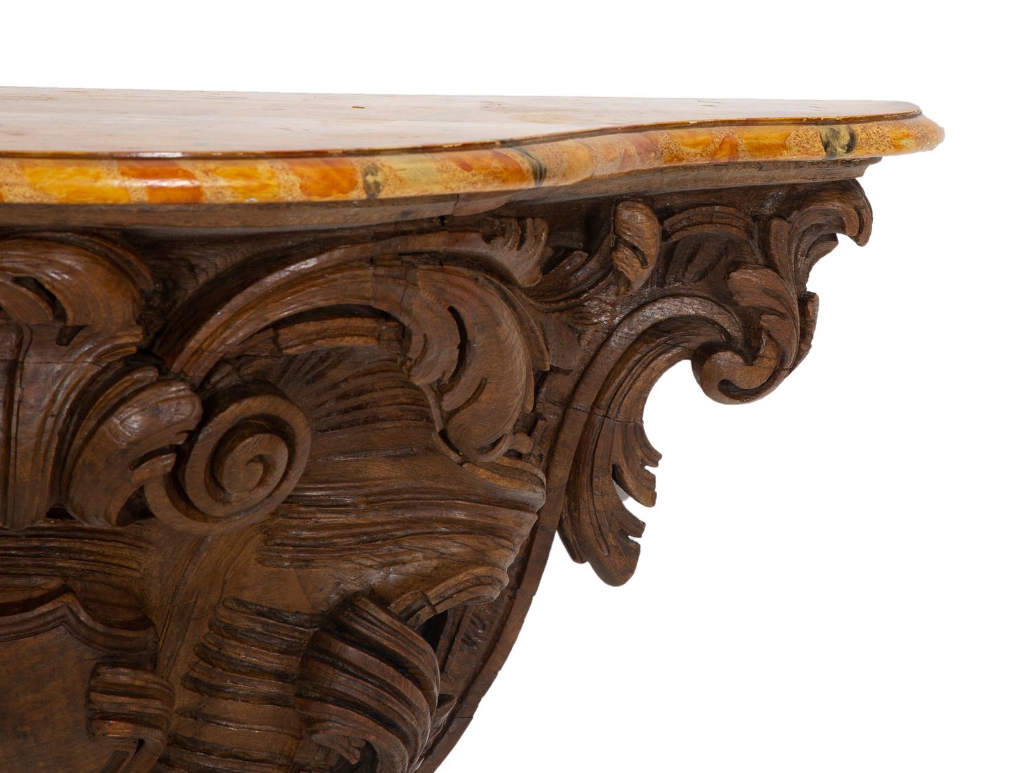 A Faux Marble-Top Console d'Appliqué