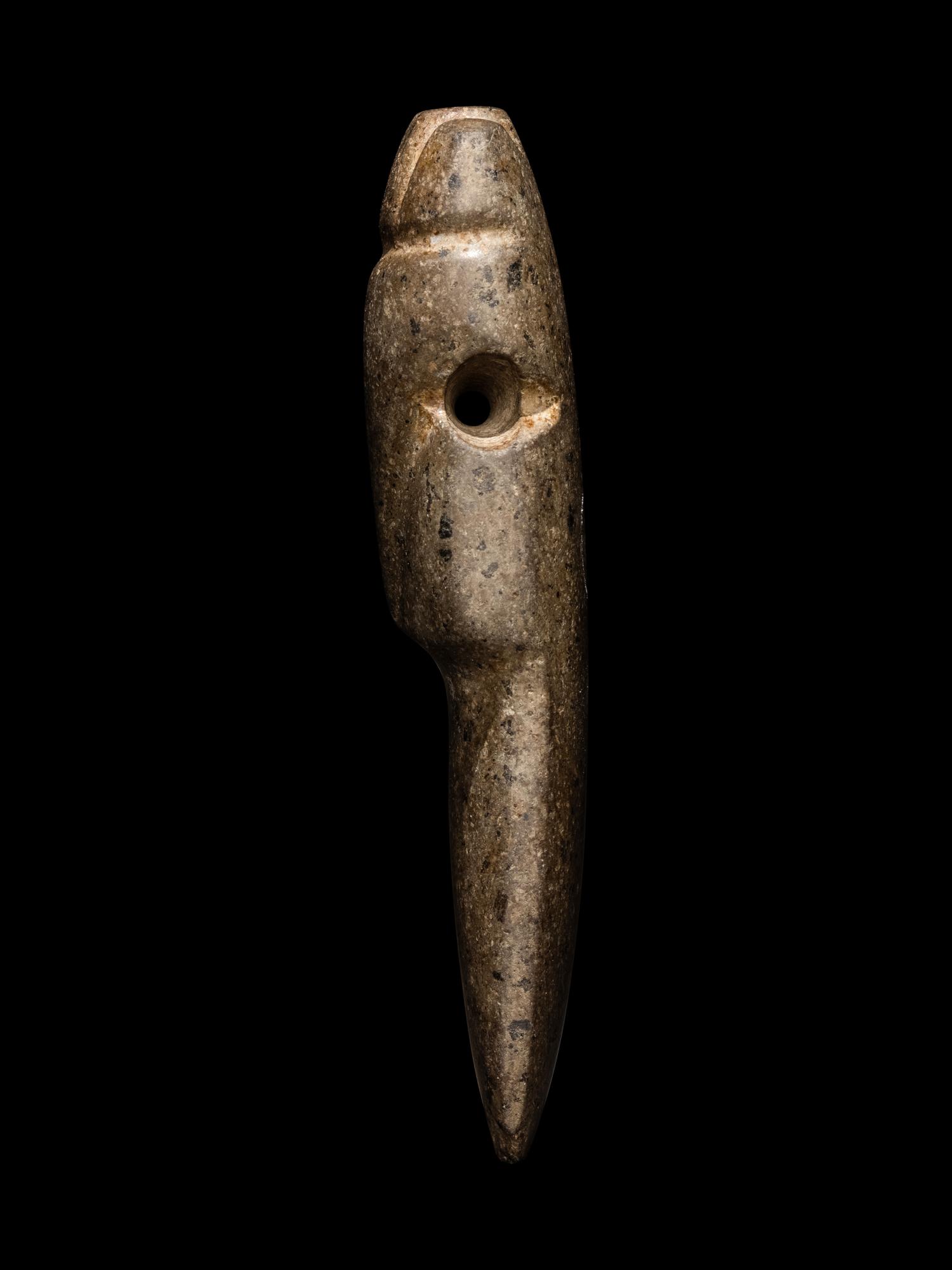 A Nicoya Stone Avian Axe Pendant
