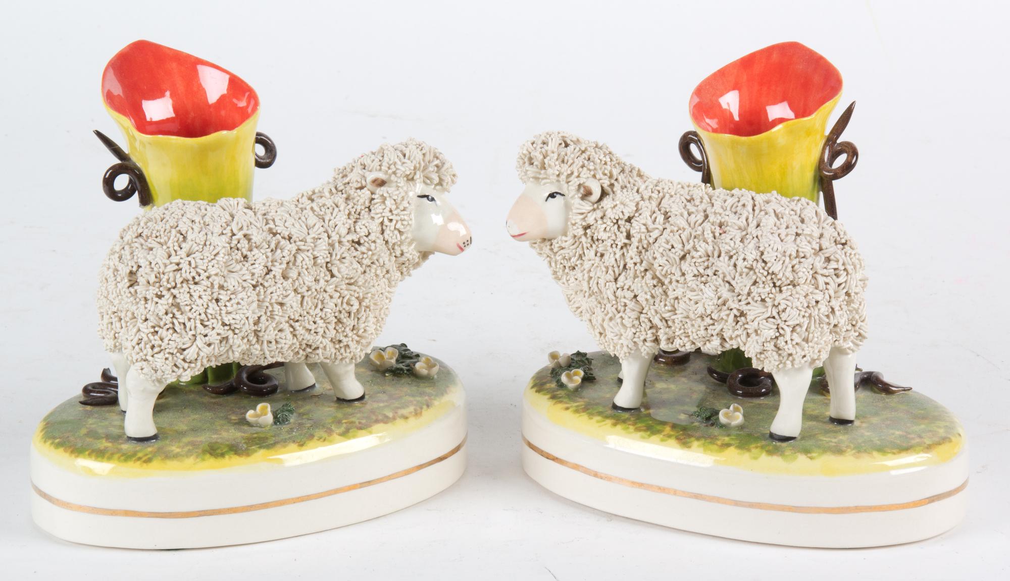 A Pair of Ceramic Spill Vases