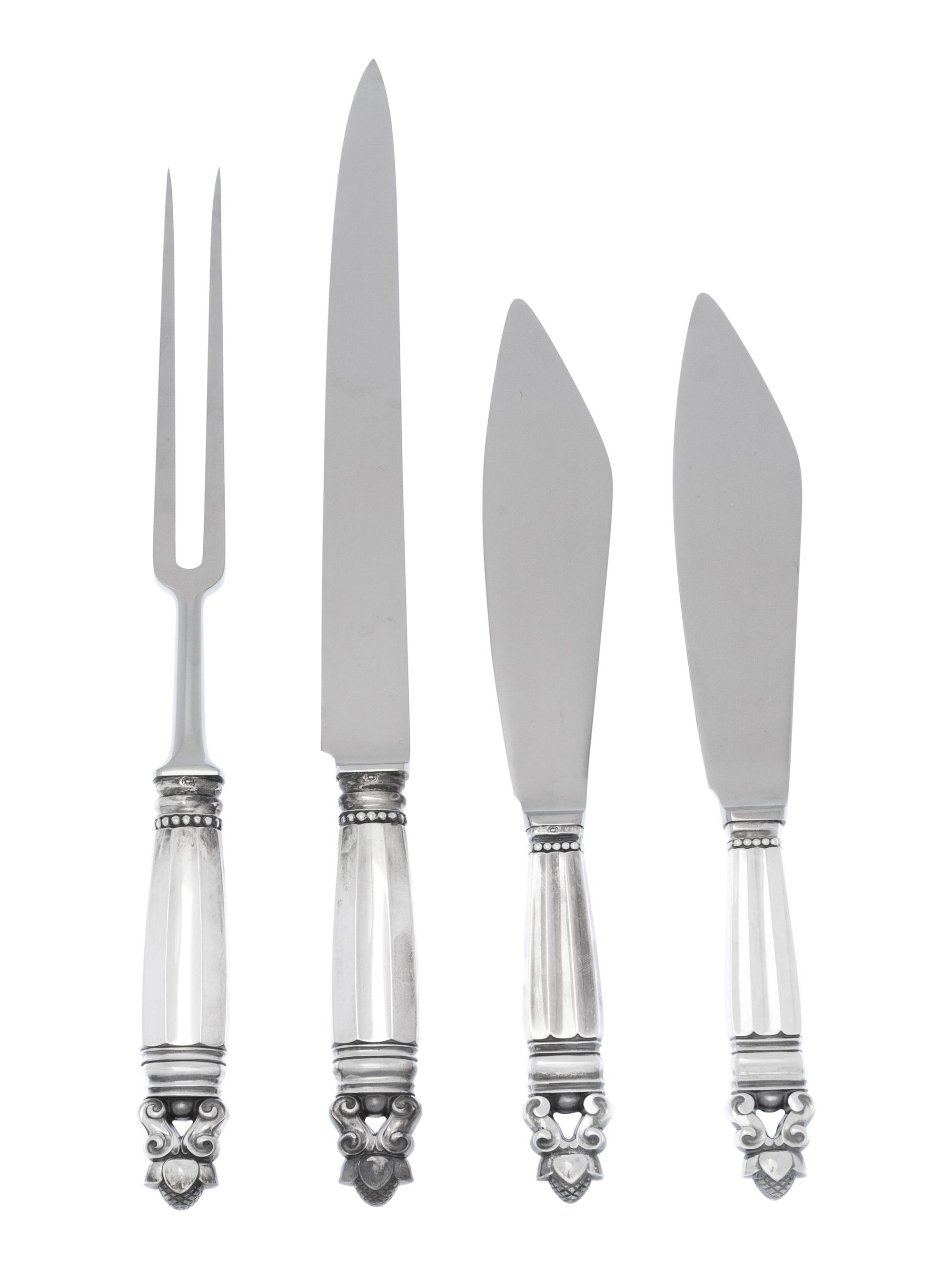 A Danish Silver Flatware Service