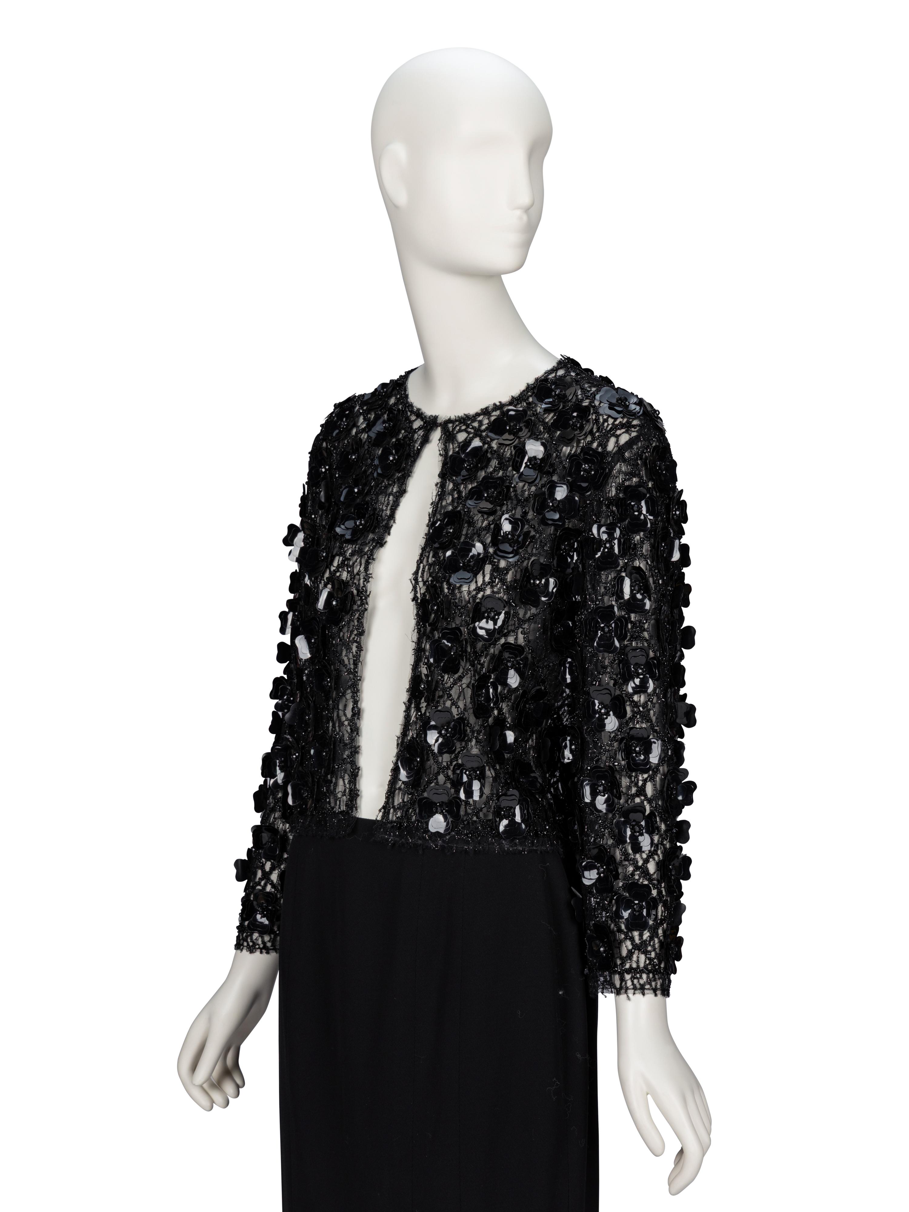 Oscar de la Renta, Black Embellished Jacket