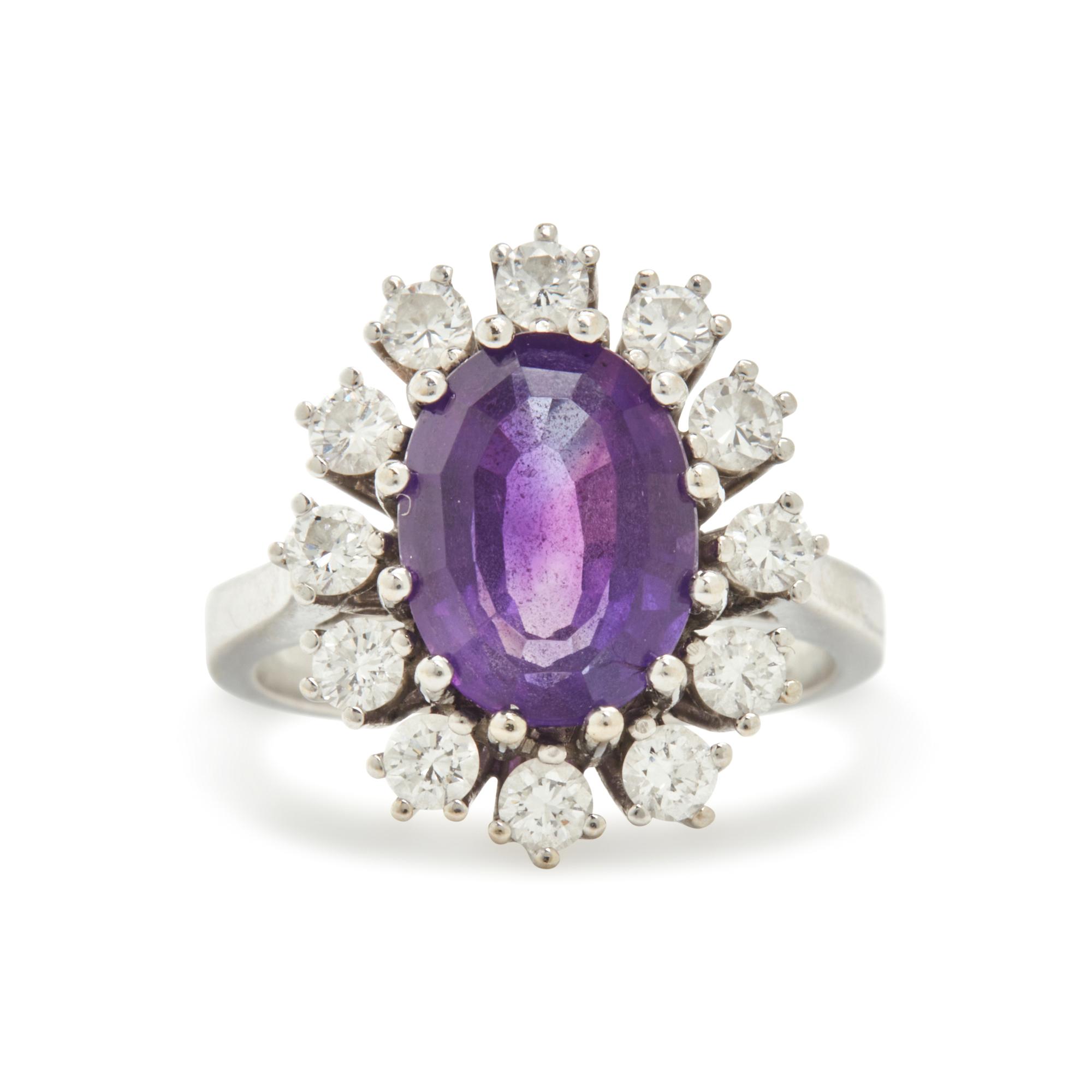 AMETHYST AND DIAMOND RING