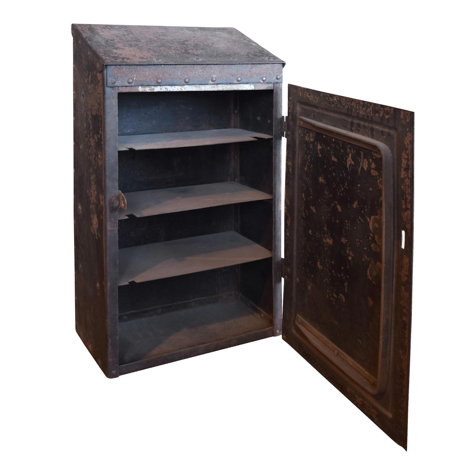 A Metal Industrial Cabinet 20.5" W x 11" D x 36" H — United States, 20th Century