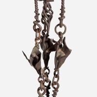 A Gothic Wrought Iron Six-Light Pricket Chandelier French, 15th century or later