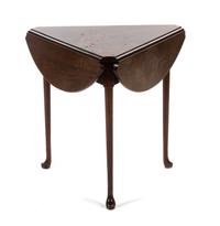 A George II Style Mahogany Triangular Drop-Leaf Small Table