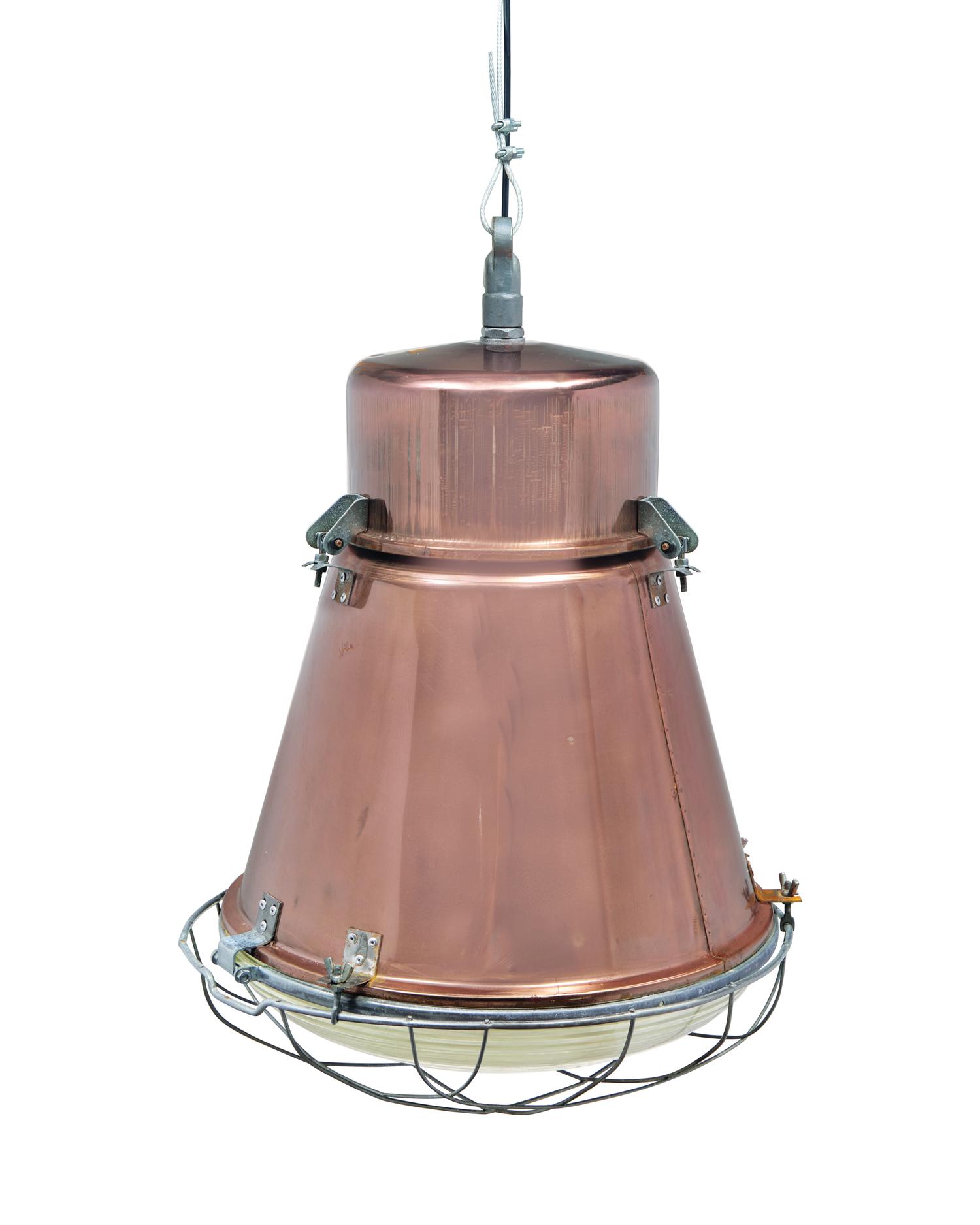 An Industrial Copper Pendant Light