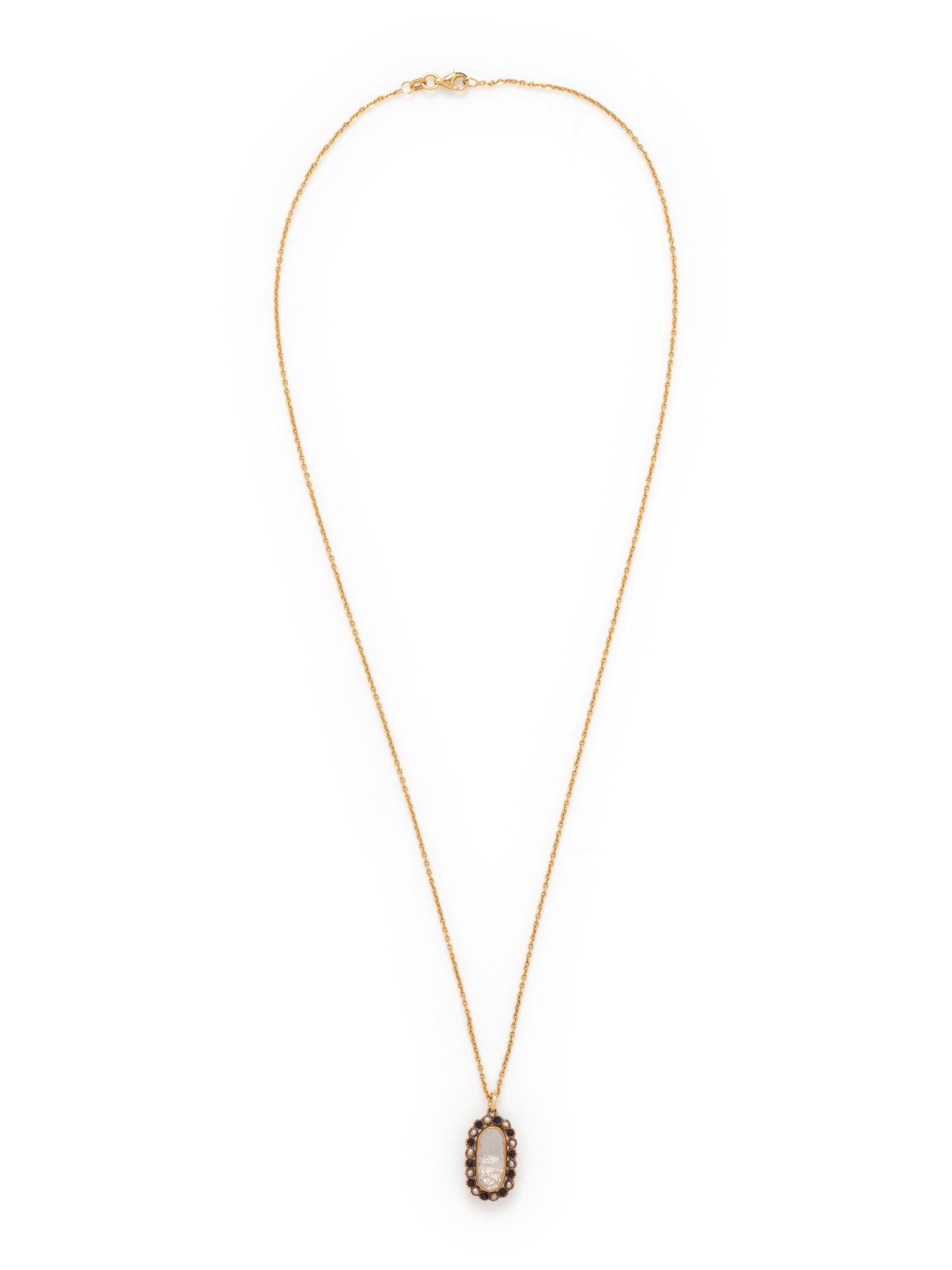 RENEE LEWIS, SAPPHIRE, SEED PEARL AND DIAMOND SHAKE PENDANT